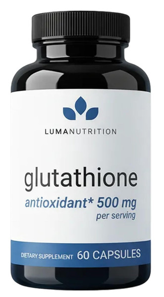 Luma Nutrition Premium Glutathione Supplement - 500mg Per Serving - L-Glutathione - Antioxidant Support - Reduced - Liver Support - 60 Capsules - 30 Servings