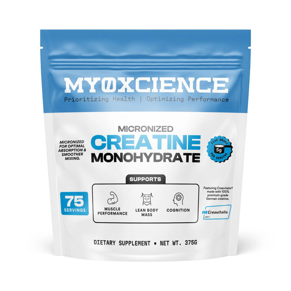 MYOXCIENCE Micronized Creavitalis Creatine | The World’s Purest Micronized Form of Creatine Monohydrate | Supports Muscle Performance, Lean Body Mass, & Cognition | 75 Servings