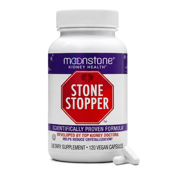 Moonstone Stone Stopper Capsules, Kidney Stone Prevention, Calcium Oxalate Protector, Alkali Citrate Support Supplement, Developed by Urologists to Support Kidney Health, 30 Day Supply (120 Count)