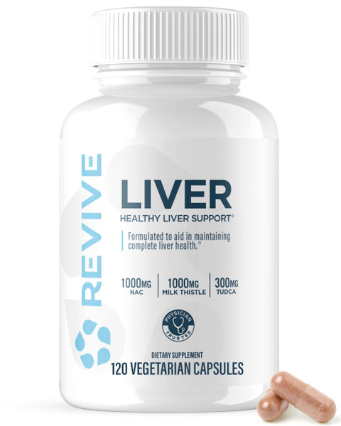 Revive MD Natural Liver Cleanse, Detox & Repair Supplement – Milk Thistle Liver Support Formula Promotes Healthy Liver Function & Helps Reduce Inflammation – 120 Capsules (30 Servings)