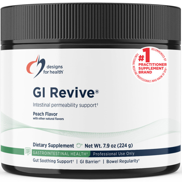 Designs for Health GI Revive Gut Health Powder - L Glutamine & Citrus Pectin for Digestive Health + Slippery Elm, Marshmallow Root & Cat's Claw for Healthy Intestinal & Gut Lining Support* (28 Servs)