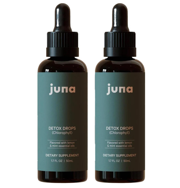 Juna Detox Chlorophyll Drops — Daily Wellness & Detox Support | Lemon Mint Spa Water Taste | Supports Cellular Health, Cleanse, and Internal Freshness | 60mg Chlorophyll per Serving
