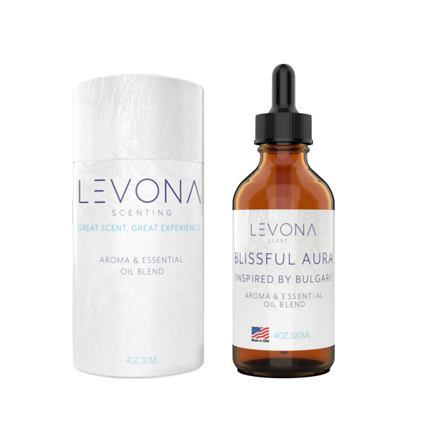 Levona Scent Essential Oils for Diffuser: Blissful Aura Inspired with Notes of Amber, Musk & Jasmine - Home Luxury Scents for Hotel - Fragrance Oil - 120 Ml Essential Oil