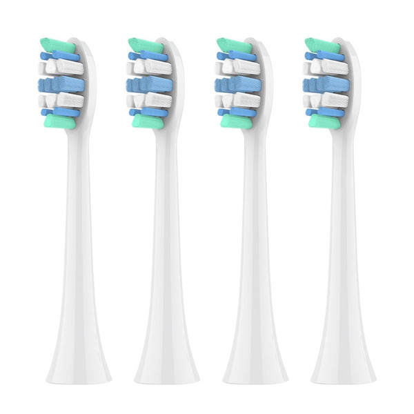 Replacement Toothbrush Brush Heads ，Compatible for Philips Sonicare， and More Click-on Handles 2100 4100 5100 5300 6100 6500 7500(White-4 Pcs)