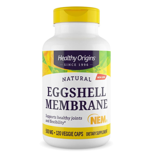 Healthy Origins NEM Eggshell Membrane 500 mg, 120 Veggie Capsules - Clinically Studied, USA Sourced - Fast-Acting Supplement for Joint Comfort, Flexibility & Mobility - 4 Month Supply