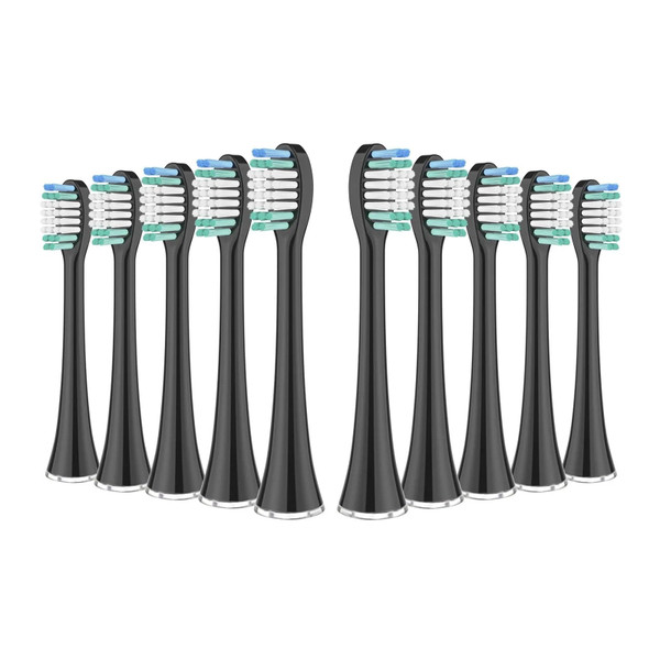 Compatible for Aquasonic Replacement Brush Heads, Nylon Bristles Fit Black Pro Vibe and Duo Series(10pcs Black)