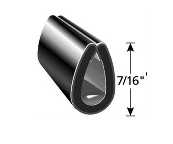 EdgeGuard Black 7/16" Sold by the CONTINUOUS YARD! J & J Auto Fabrics