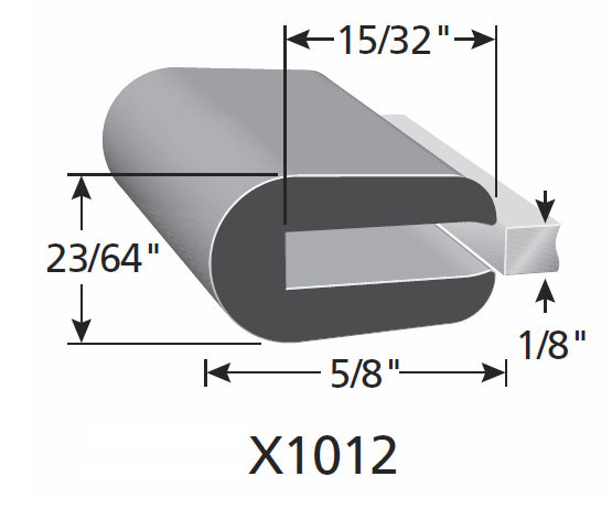 Rubber Edge Trim X1012 1/8" Sold by the CONTINUOUS YARD! J & J Auto