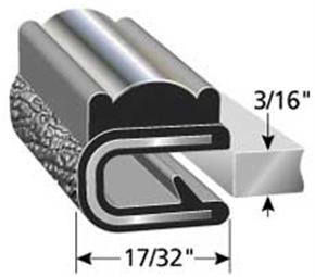 Decorative Flexible PVC Chrome (Mylar) SnapOn Edge Trim 8100 B3 3/16" Sold by the CONTINUOUS