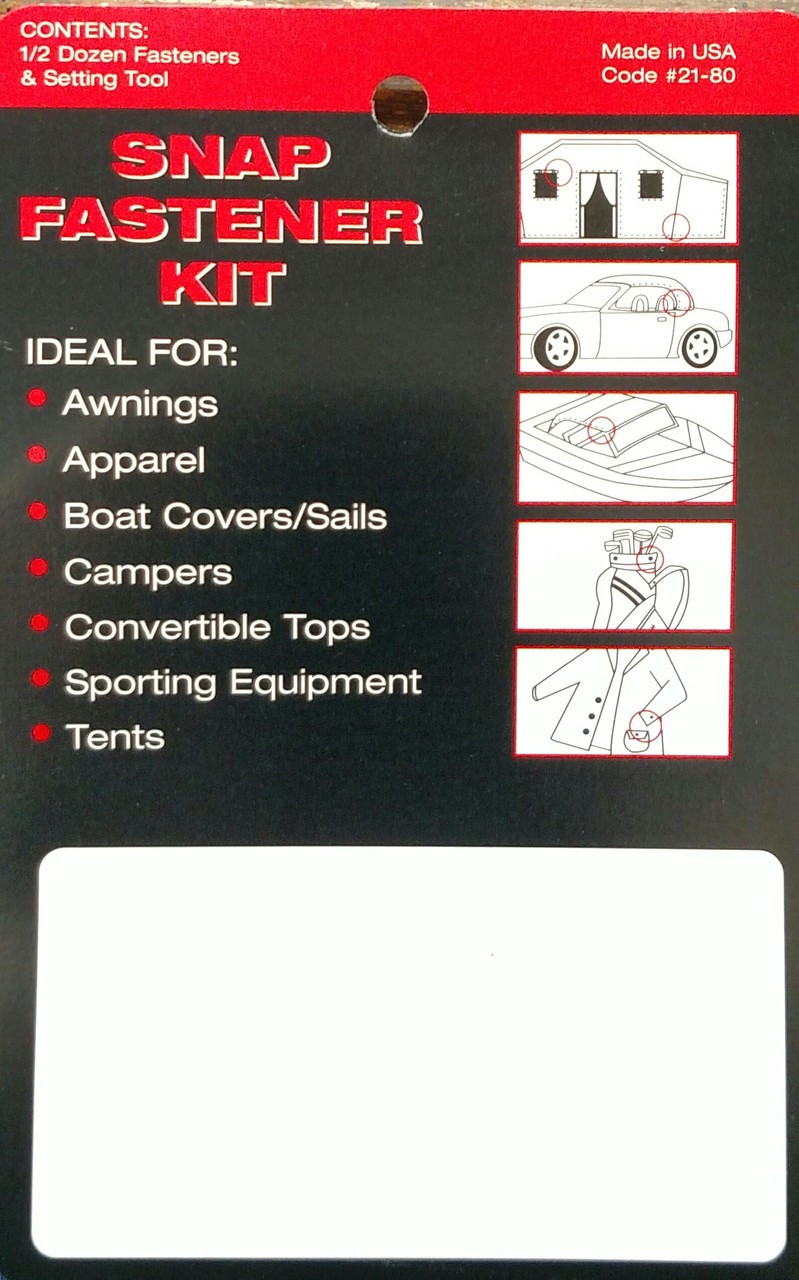 24 Snap Fastener Kit - J & J Auto Fabrics