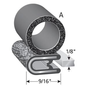 UPHOLSTERY TRIM - W/BULB SEAL 1/2 