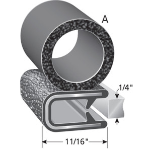 Bulb Location "A" / 
Bulb Diameter - 3/4” / 
Fits up to a 1/4" Edge / 
Leg Length of 11/16"
Samples available upon request!