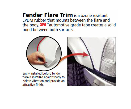 Fender Flare Trim X1663 BT Sold by the CONTINUOUS YARD! J & J Auto