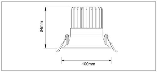 Lawell Lighting COBY 12W Gimbal COB Tri-Colour Downlight dimensions diagram