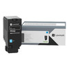 LEXMARK 71C0X20 Toner Cartridge, Cyan, 12.5K