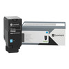 LEXMARK 71C1XC0 Toner Cartridge, Cyan, Return Program, 12.5K
