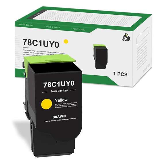 LEXMARK 78C1UY0 Toner Cartridge, Yellow Return Program, 7k
