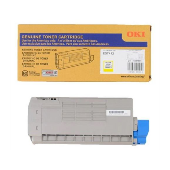OKI 46507605 Yellow Toner Cartridge, Estimated Yield: 10,000