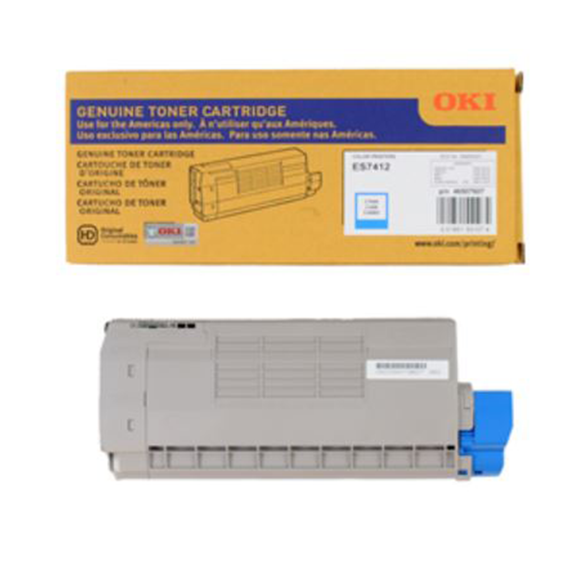 OKI 46507607 Cyan Toner Cartridge, Estimated Yield: 10,000