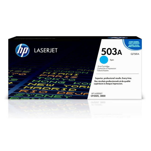 HP Q7581A Toner, Cyan