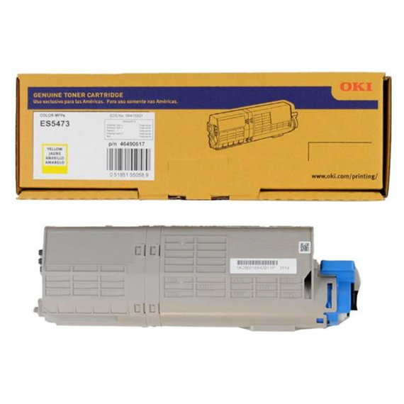 OKI 46490617 Yellow Toner Cartridge, Estimated Yield: 5,300
