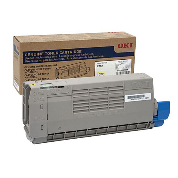 OKI 46507601 Yellow Toner Cartridge, Estimated Yield: 11,500