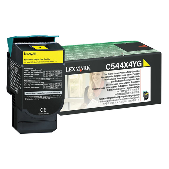 LEXMARK C544X4YG Yellow Extra Hi Cap Toner, 4,000 Pages