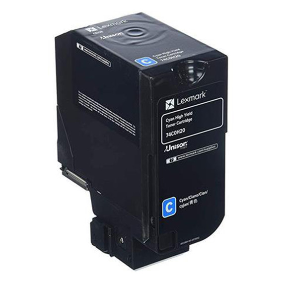 LEXMARK 74C0H20 Toner Cartridge, Cyan, 12K 