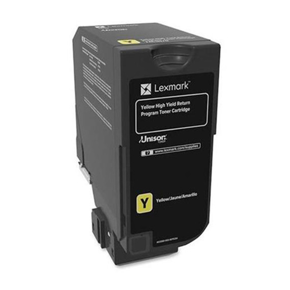 LEXMARK 74C0H40 Toner Cartridge, Yellow, 12K 