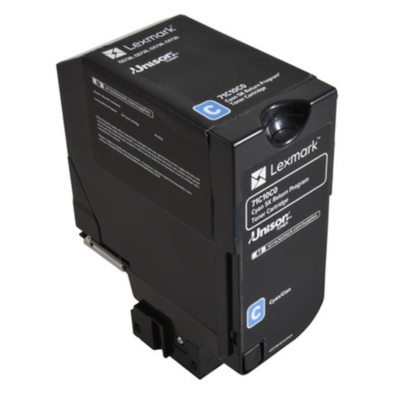 LEXMARK 71C10C0 Toner Cartridge, Cyan, Return Program, 5K 