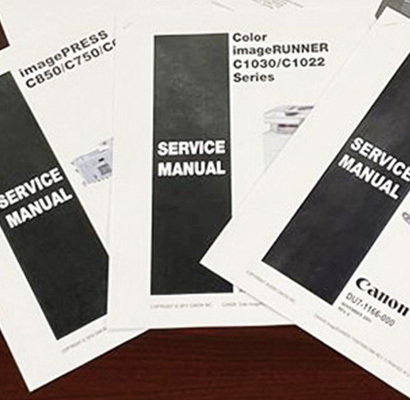 assortment of service manuals
