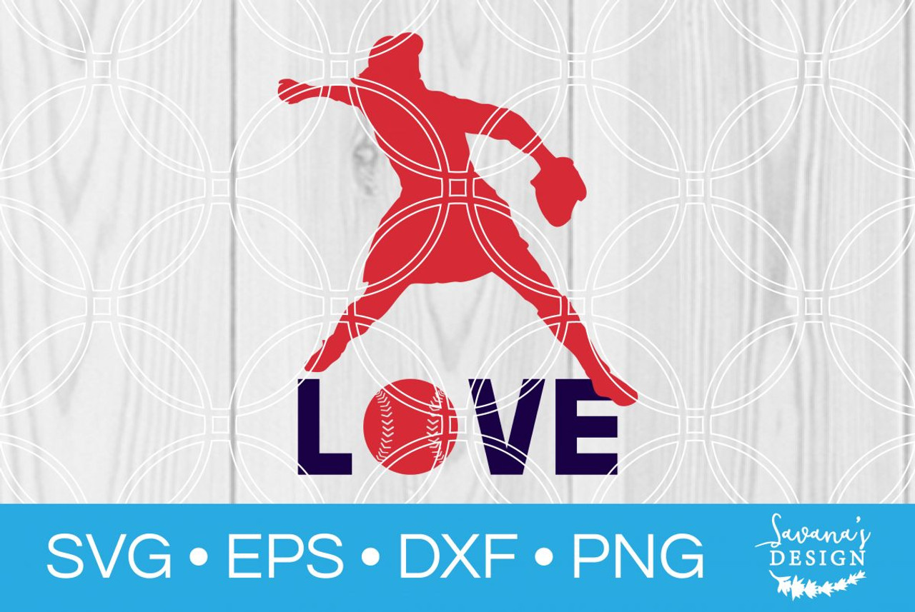 Download Softball Pitcher Love SVG - SVG EPS PNG DXF Cut Files for ...