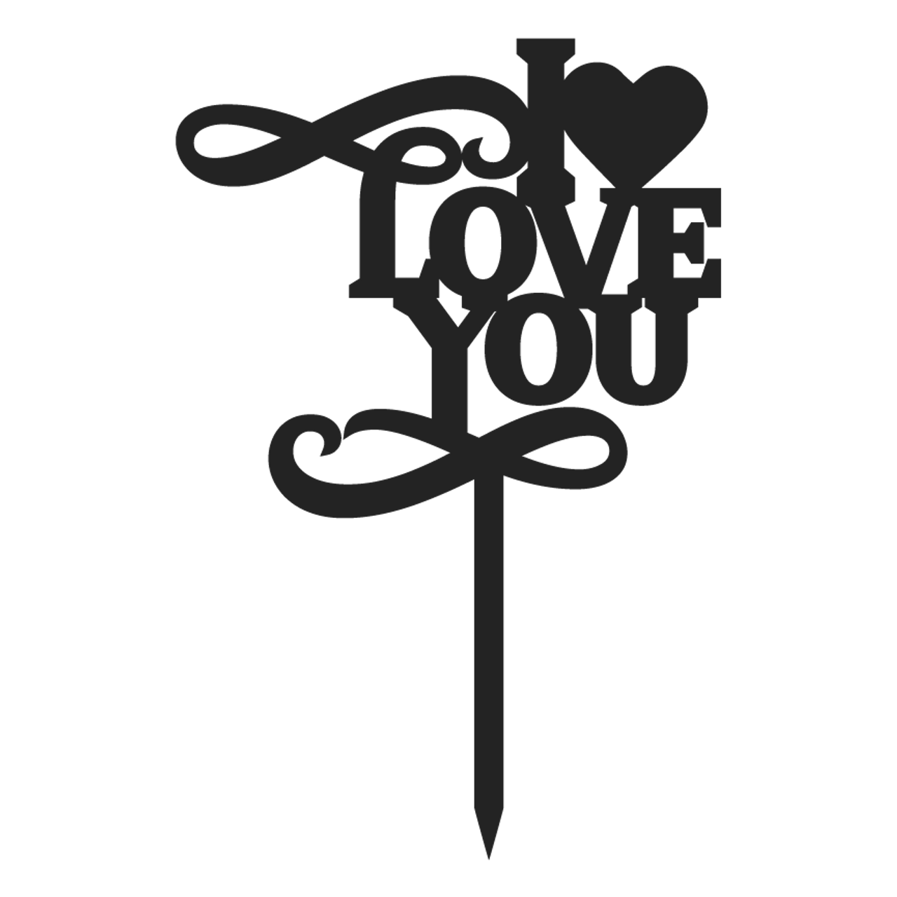 I Love You Cake Topper Svg Svg Eps Png Dxf Cut Files For Cricut And Silhouette Cameo By Savanasdesign