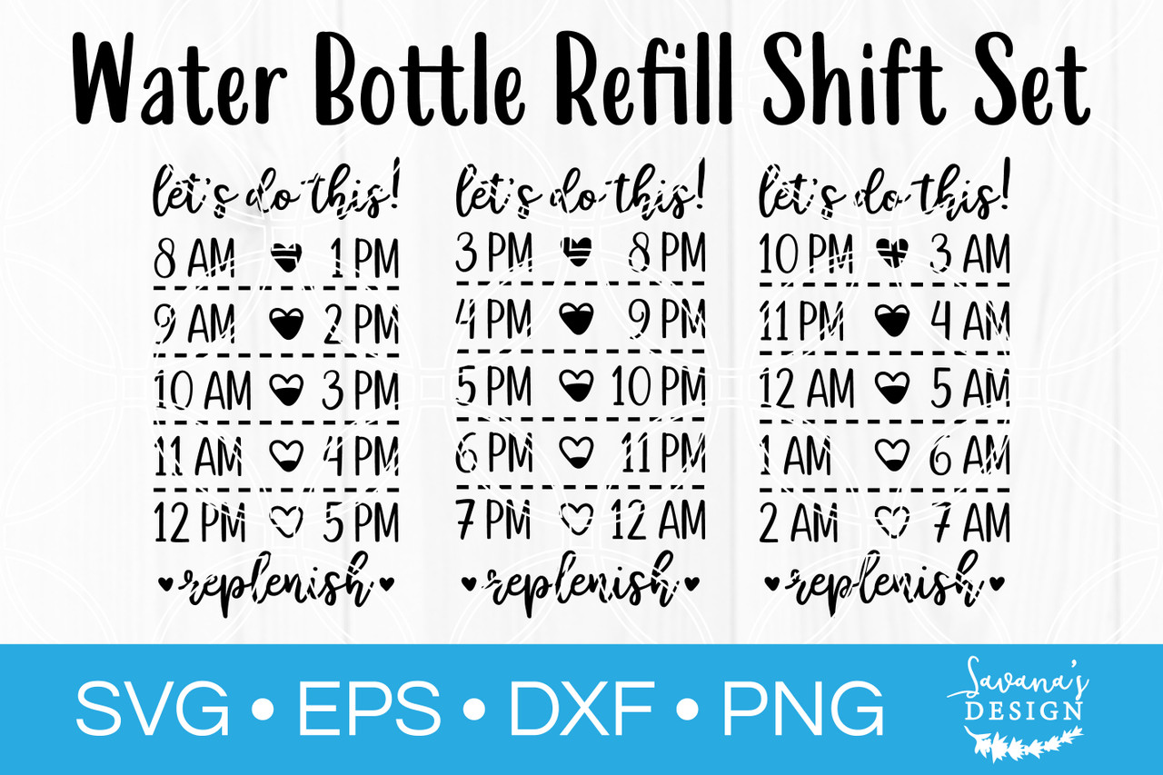 Water Bottle Refill Shift SVG Bundle