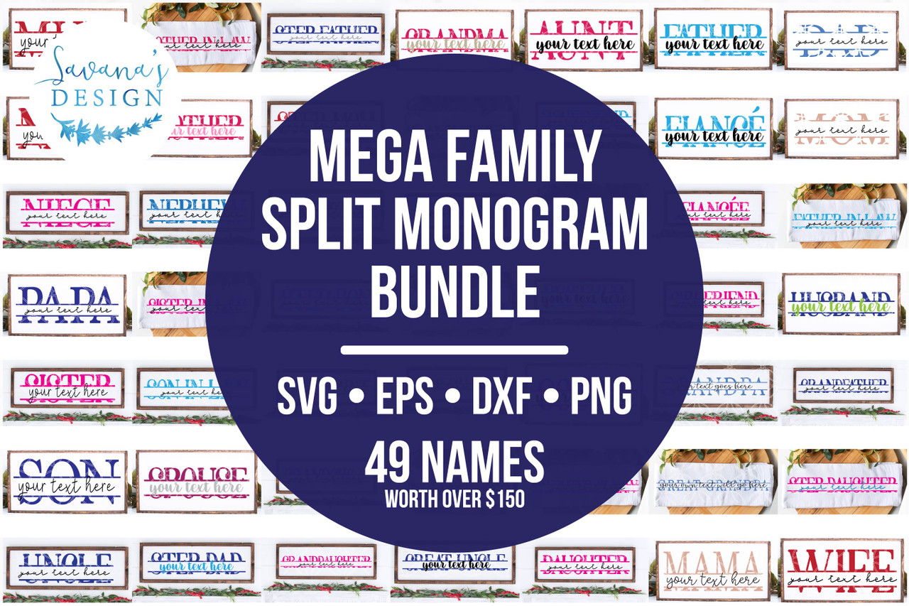 Download Family Split Monogram Svg Bundle