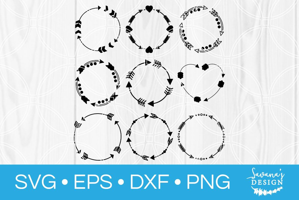 Arrow Monogram Svg Bundle Svg Eps Png Dxf Cut Files For Cricut And Silhouette Cameo By Savanasdesign