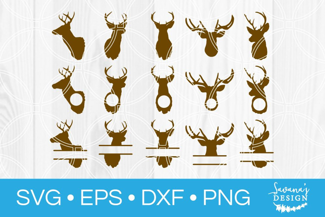 Download Deer Head Svg Bundle Svg Eps Png Dxf Cut Files For Cricut And Silhouette Cameo By Savanasdesign