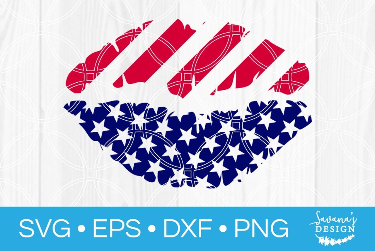 Download Patriotic Lips Svg Svg Eps Png Dxf Cut Files For Cricut And Silhouette Cameo By Savanasdesign