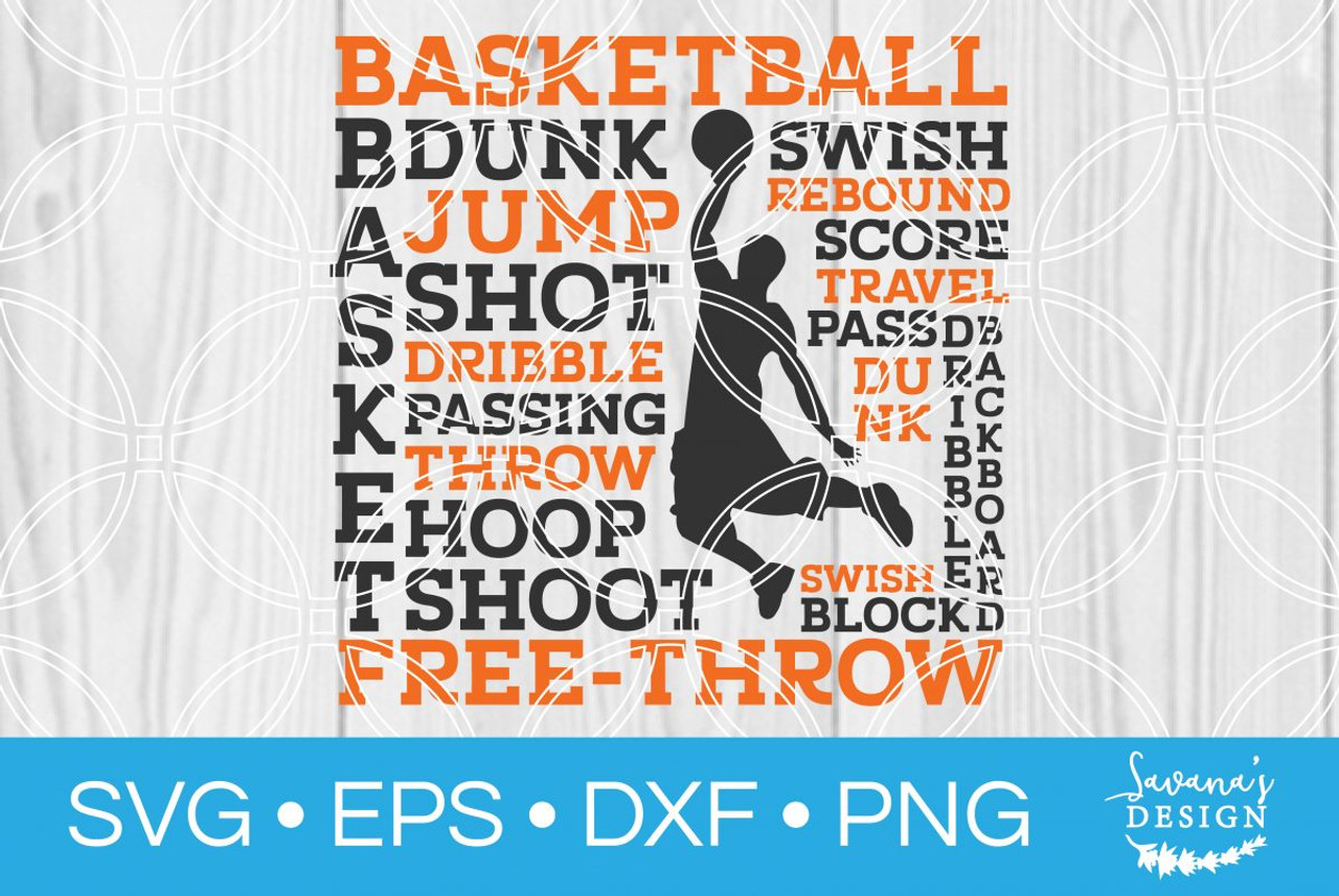 Download Basketball Subway Art Svg Svg Eps Png Dxf Cut Files For Cricut And Silhouette Cameo By Savanasdesign