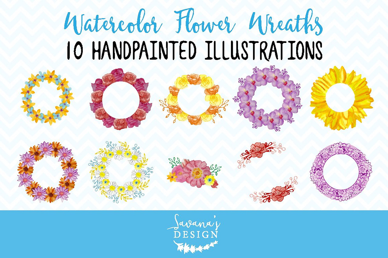 Download Watercolor Wreath Clipart Svg Eps Png Dxf Cut Files For Cricut And Silhouette Cameo By Savanasdesign