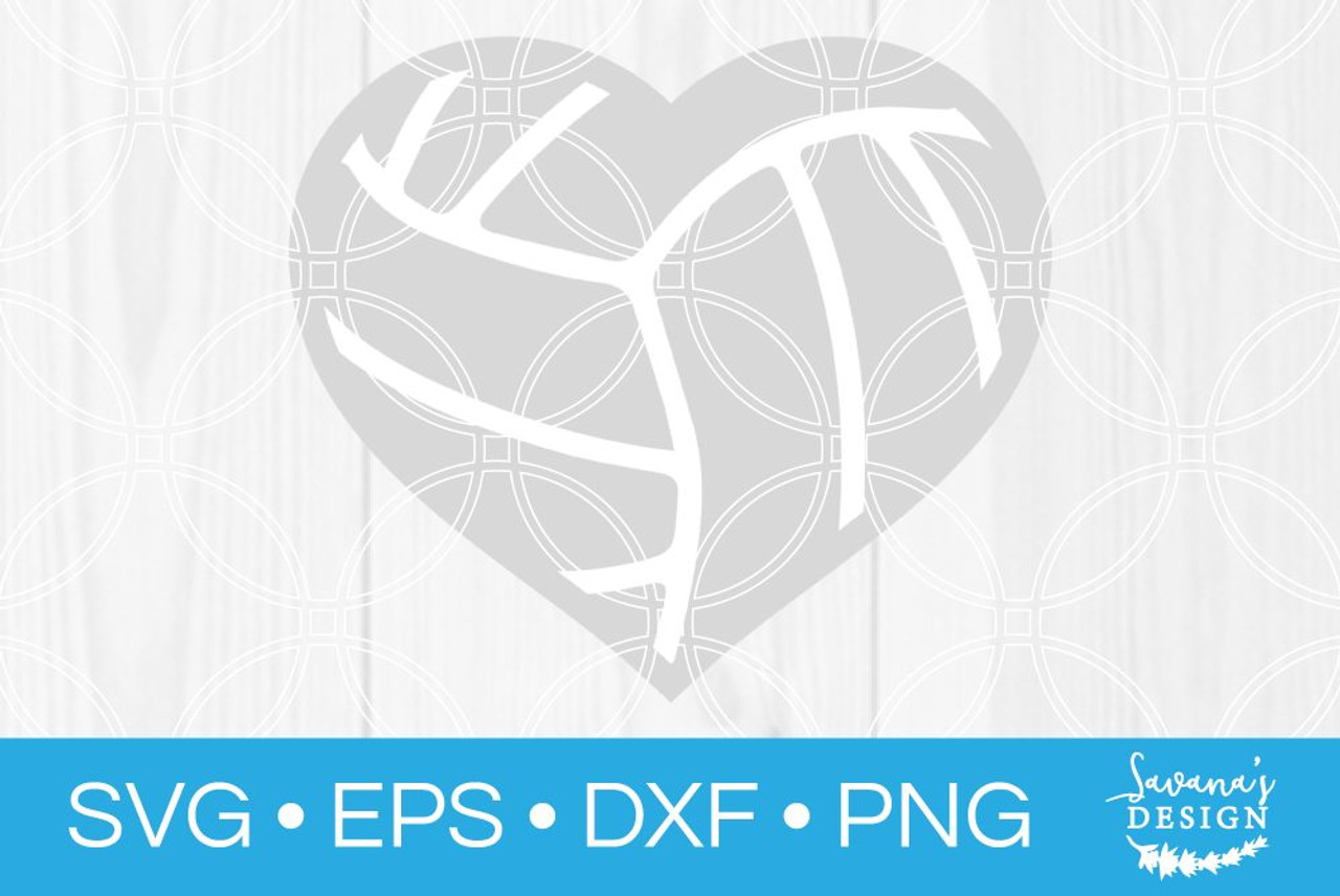 Volleyball Heart SVG - SVG EPS PNG DXF Cut Files for Cricut and ...