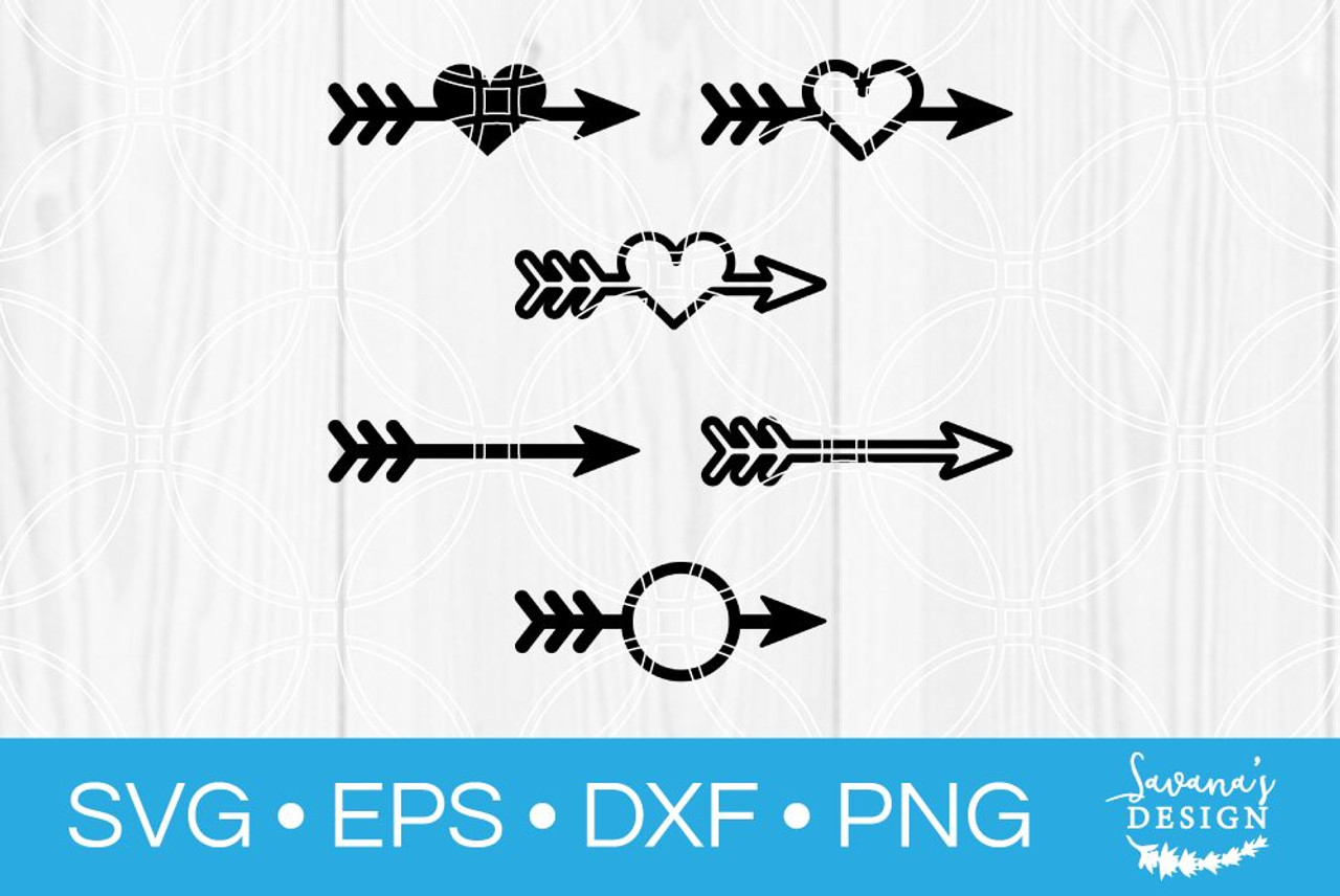 Download Heart Arrow SVG Bundle v2 - SVG EPS PNG DXF Cut Files for ...