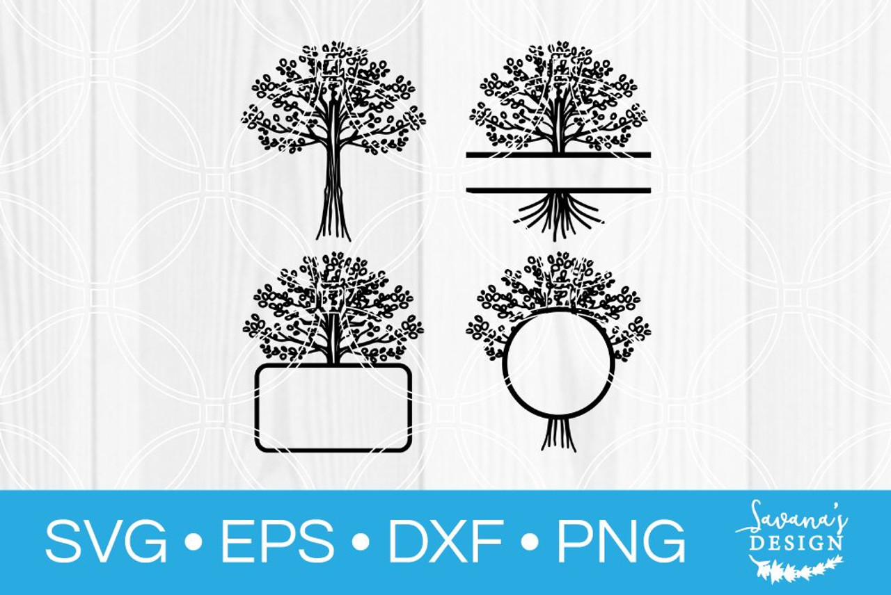 Download Family Tree Svg Bundle V2 Svg Eps Png Dxf Cut Files For Cricut And Silhouette Cameo By Savanasdesign