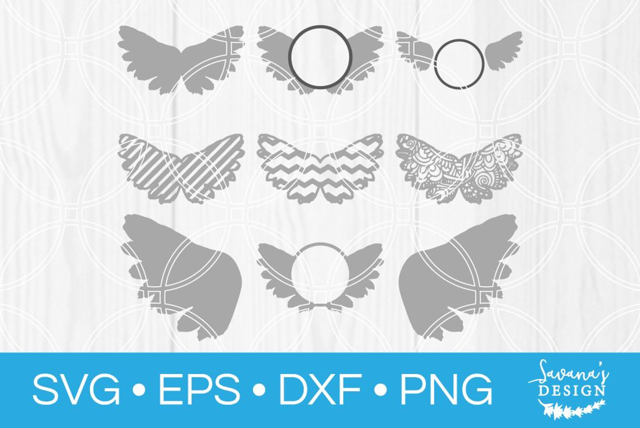 Download Angel Wing Svg Bundle Svg Eps Png Dxf Cut Files For Cricut And Silhouette Cameo By Savanasdesign