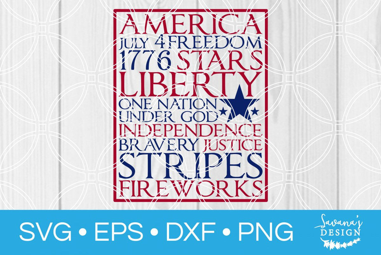 Download 4th Of July Subway Art Svg Svg Eps Png Dxf Cut Files For Cricut And Silhouette Cameo By Savanasdesign PSD Mockup Templates