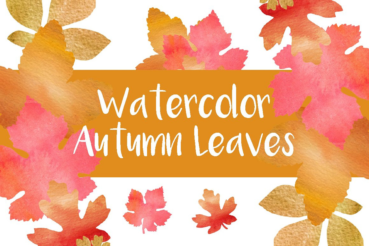 Download Watercolor Fall Leaves Clipart Svg Eps Png Dxf Cut Files For Cricut And Silhouette Cameo By Savanasdesign