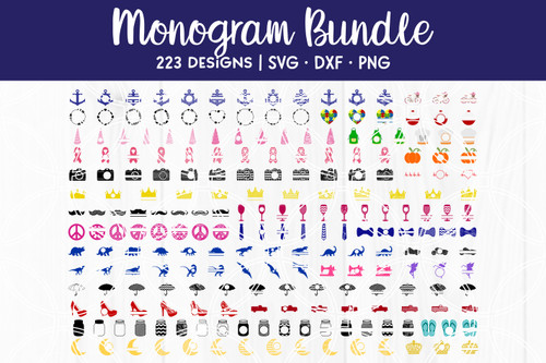 Download Bow Monogram Svg Bundle Svg Eps Png Dxf Cut Files For Cricut And Silhouette Cameo By Savanasdesign