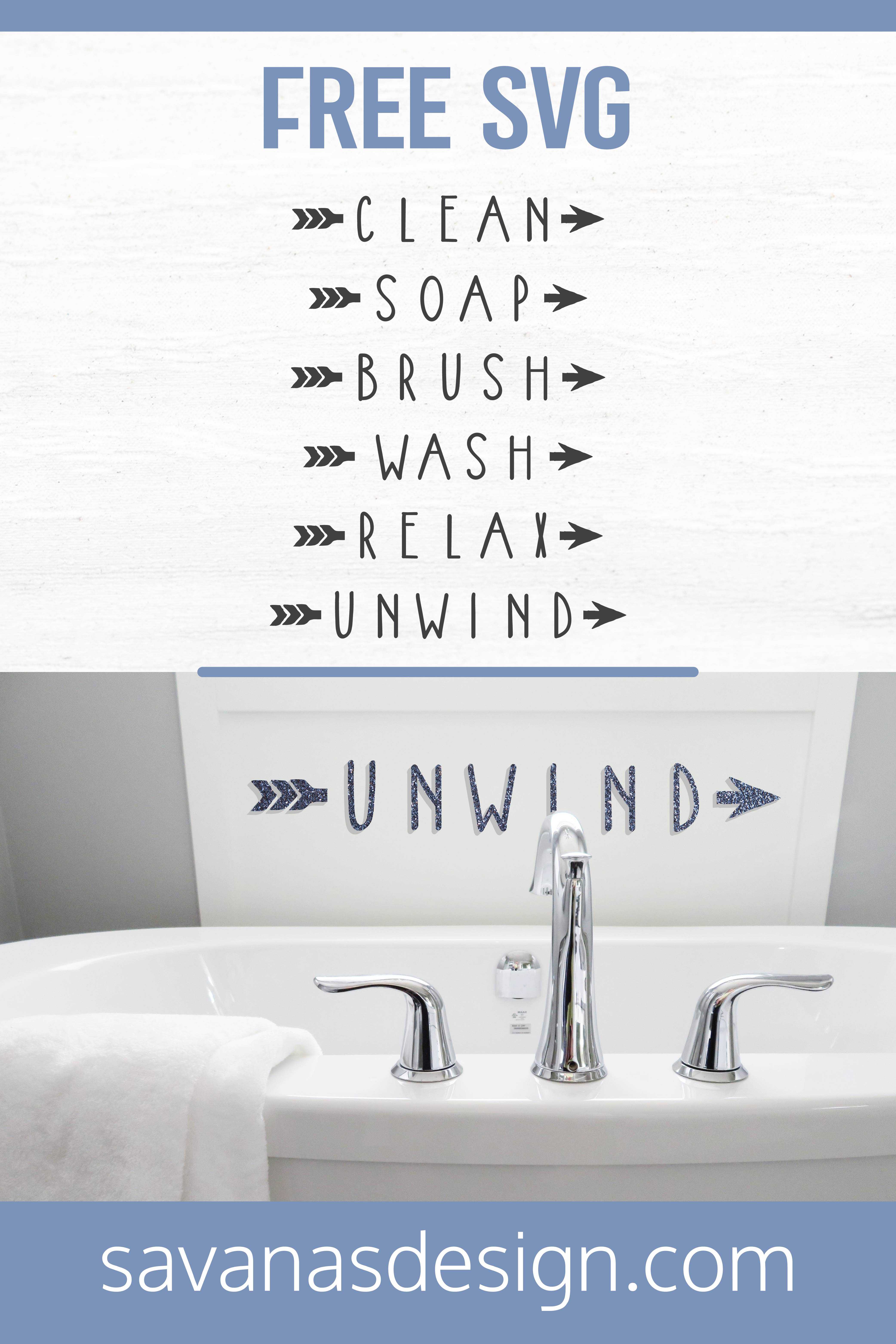 Free Bathroom Words SVG Pinterest