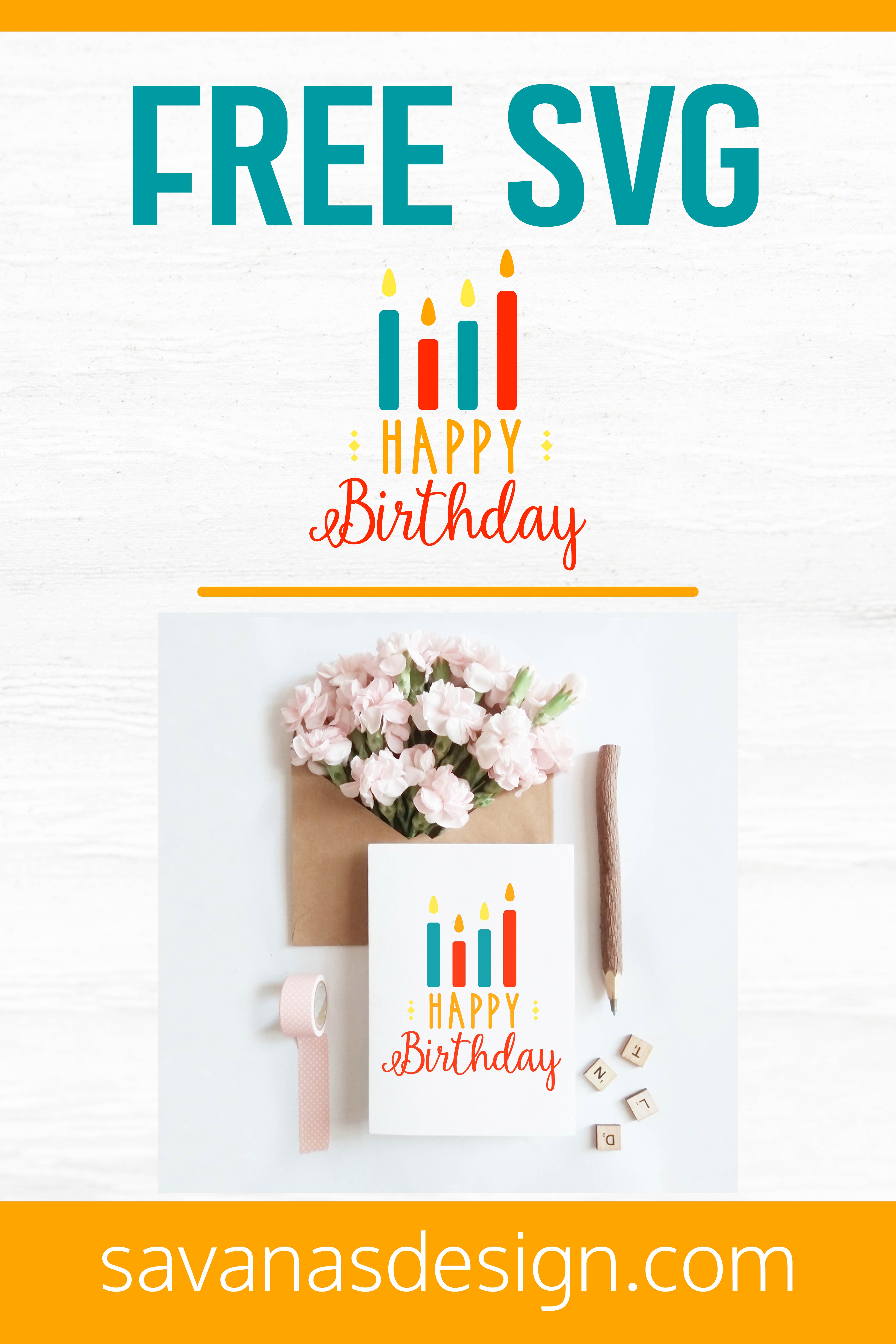 Free Happy Birthday SVG Pinterest