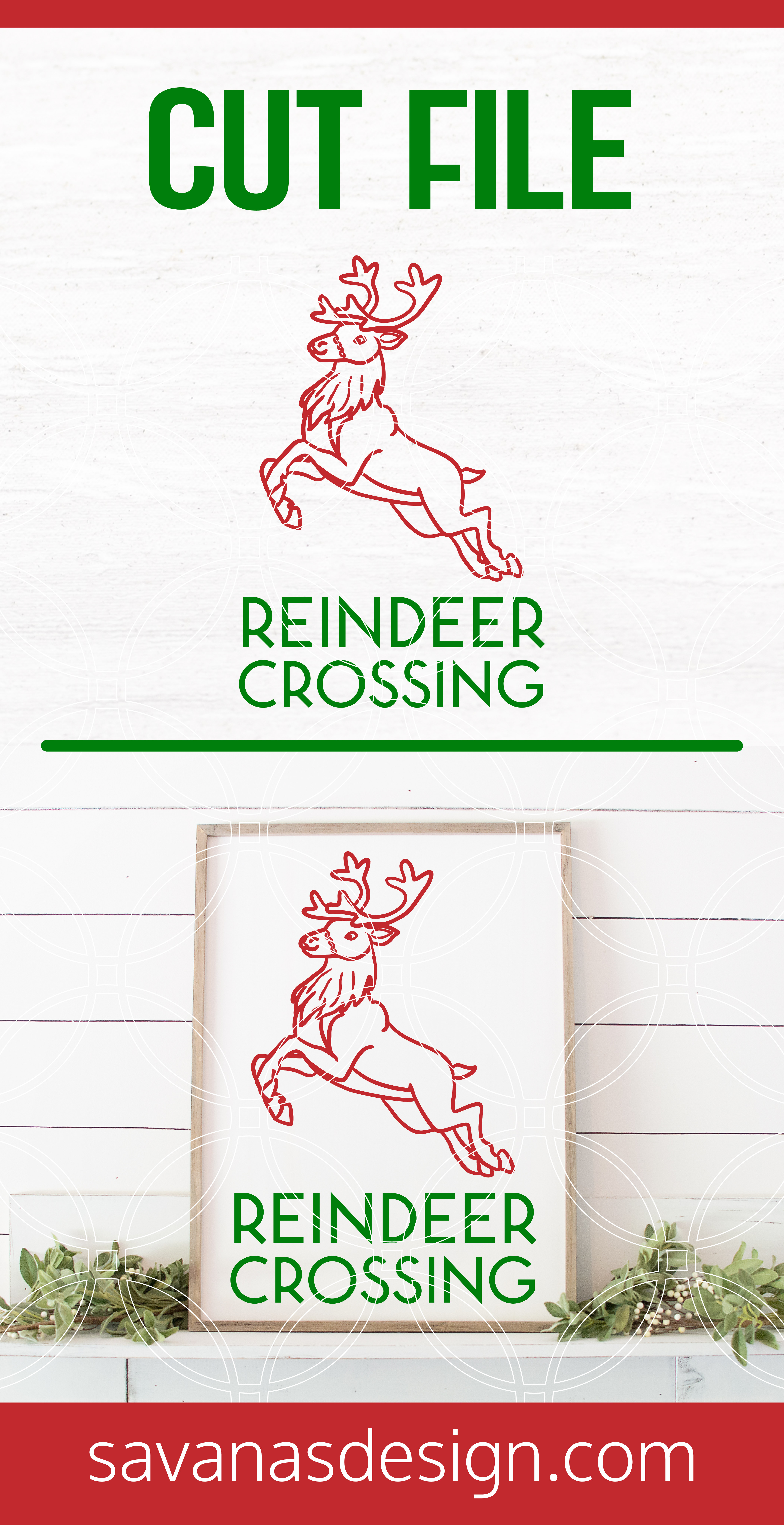 Reindeer Crossing SVG Pinterest